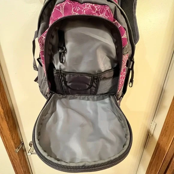 High Sierra Floral Printed Pink and Gray Women's Backpack - Picture 4 of 9